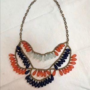 Coral and Cobalt Statement Necklace